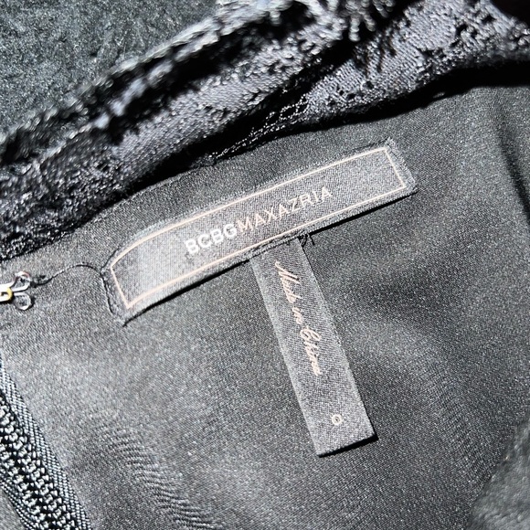 BCBG MaxAzria Black Lace Arlena Mini Dress Size 0 - Picture 7 of 8